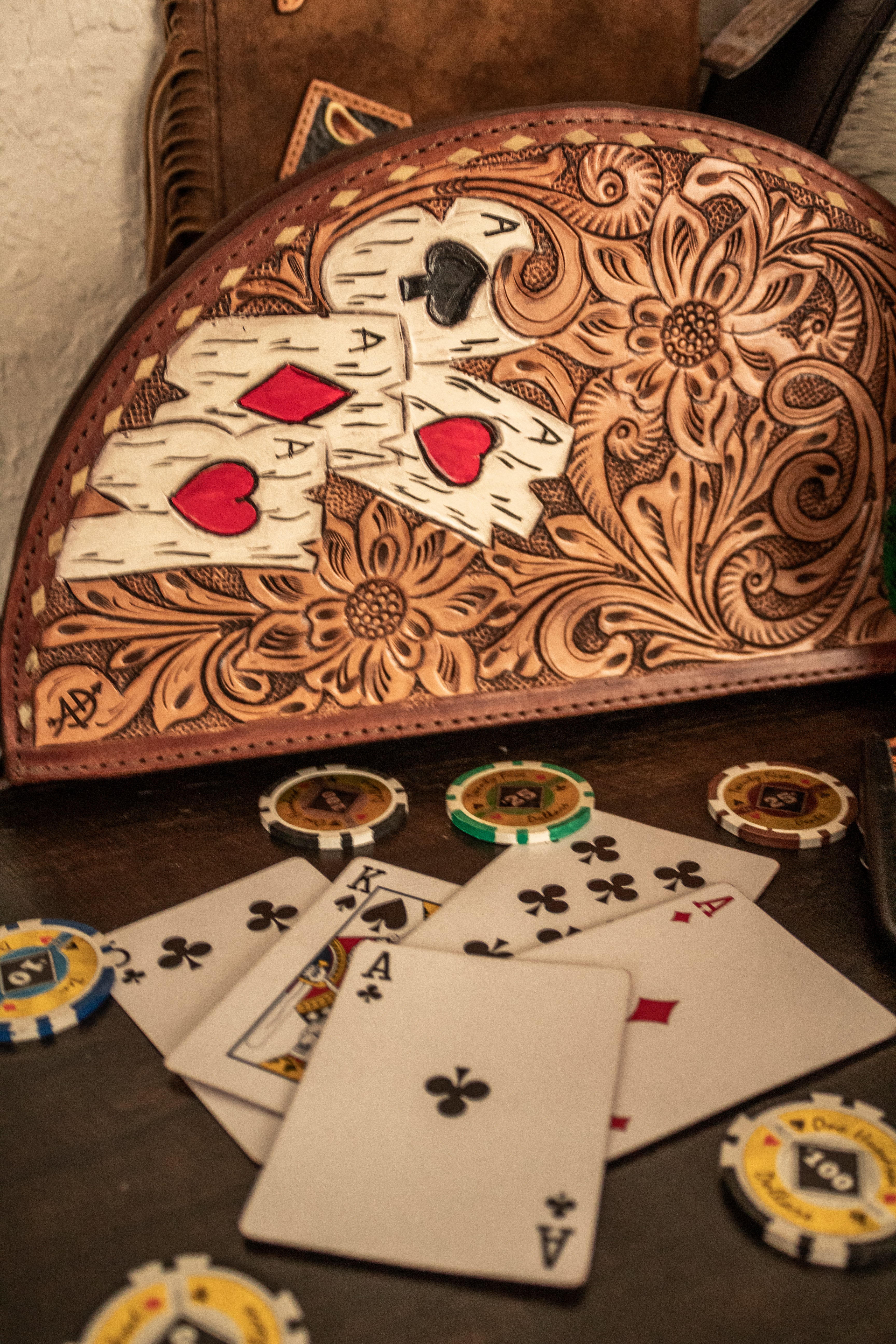 Ace Queen Leather Clutch