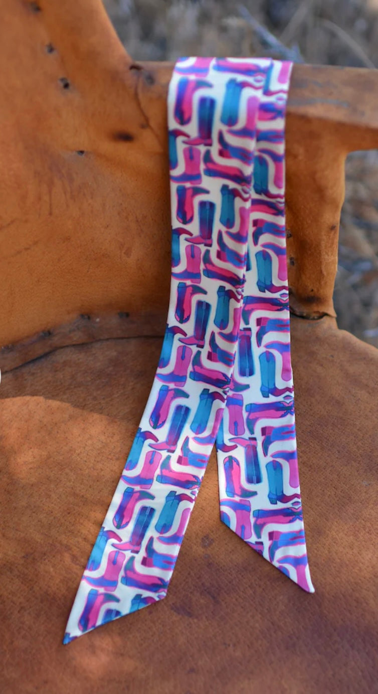 Cotton Candy Cowgirl Silk Twilly