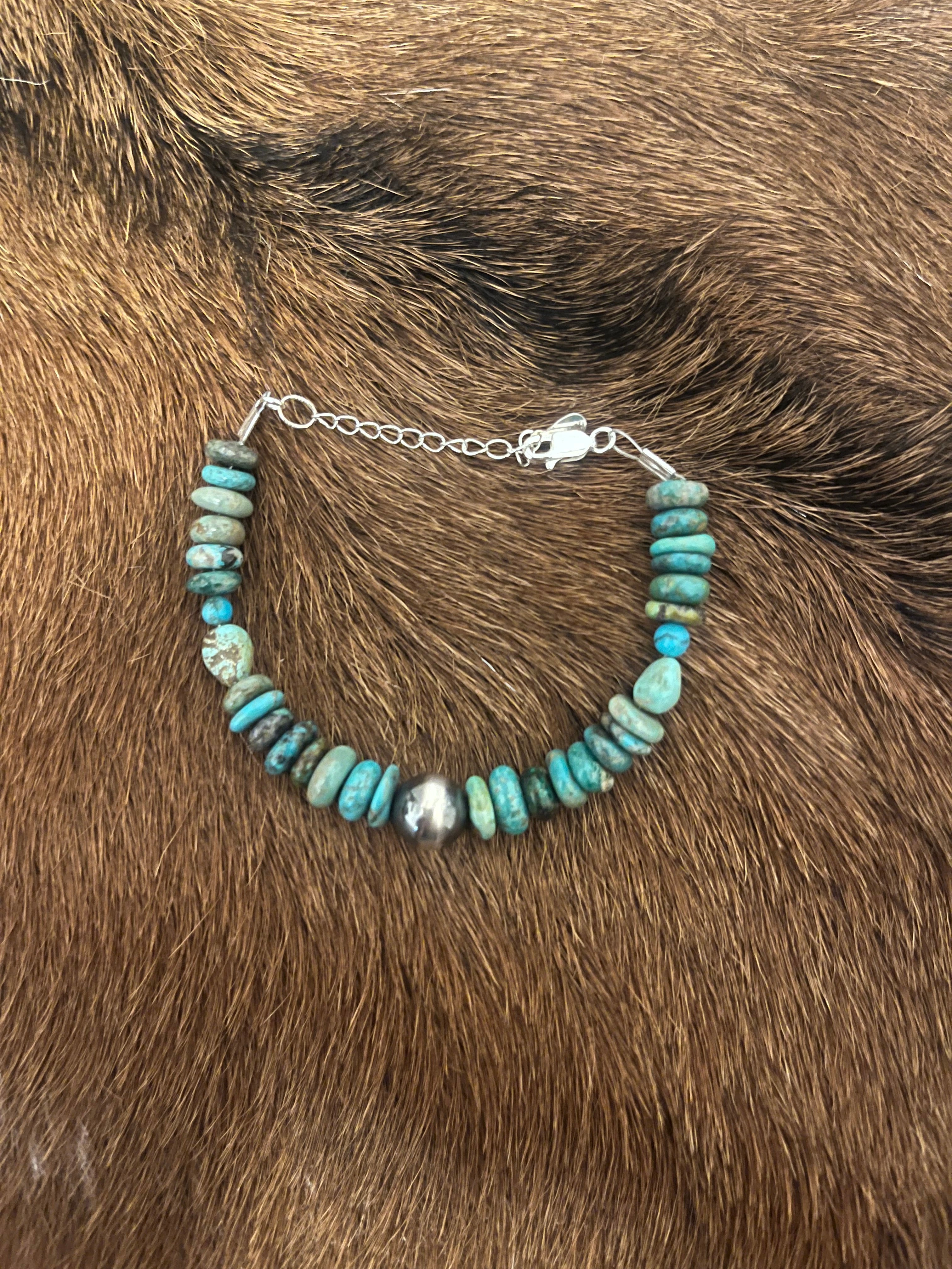Turquoise Rondelle Bracelet 6”