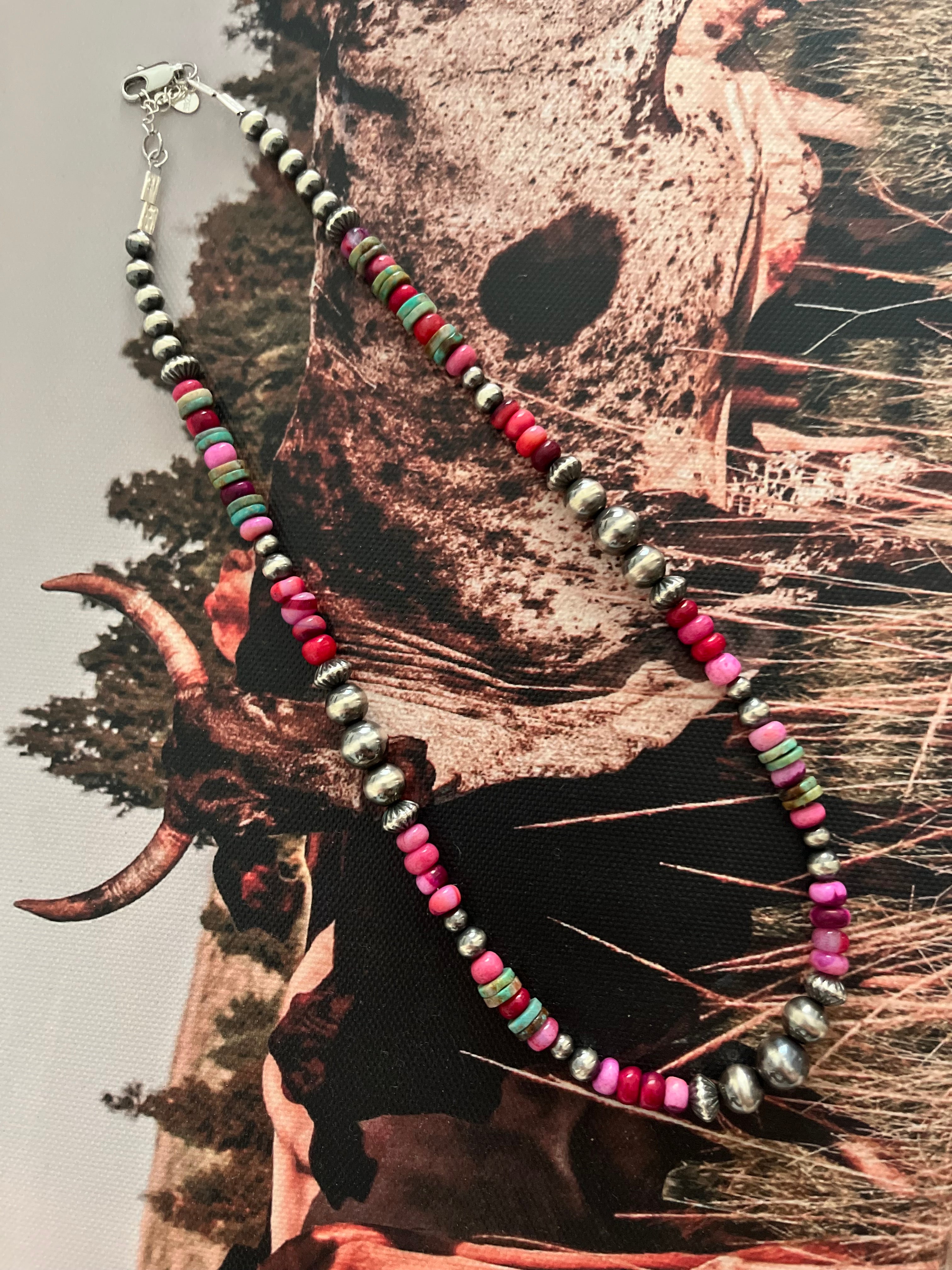 *MADE TO ORDER*Hot Pink Opal & Spiny Oyster 18”