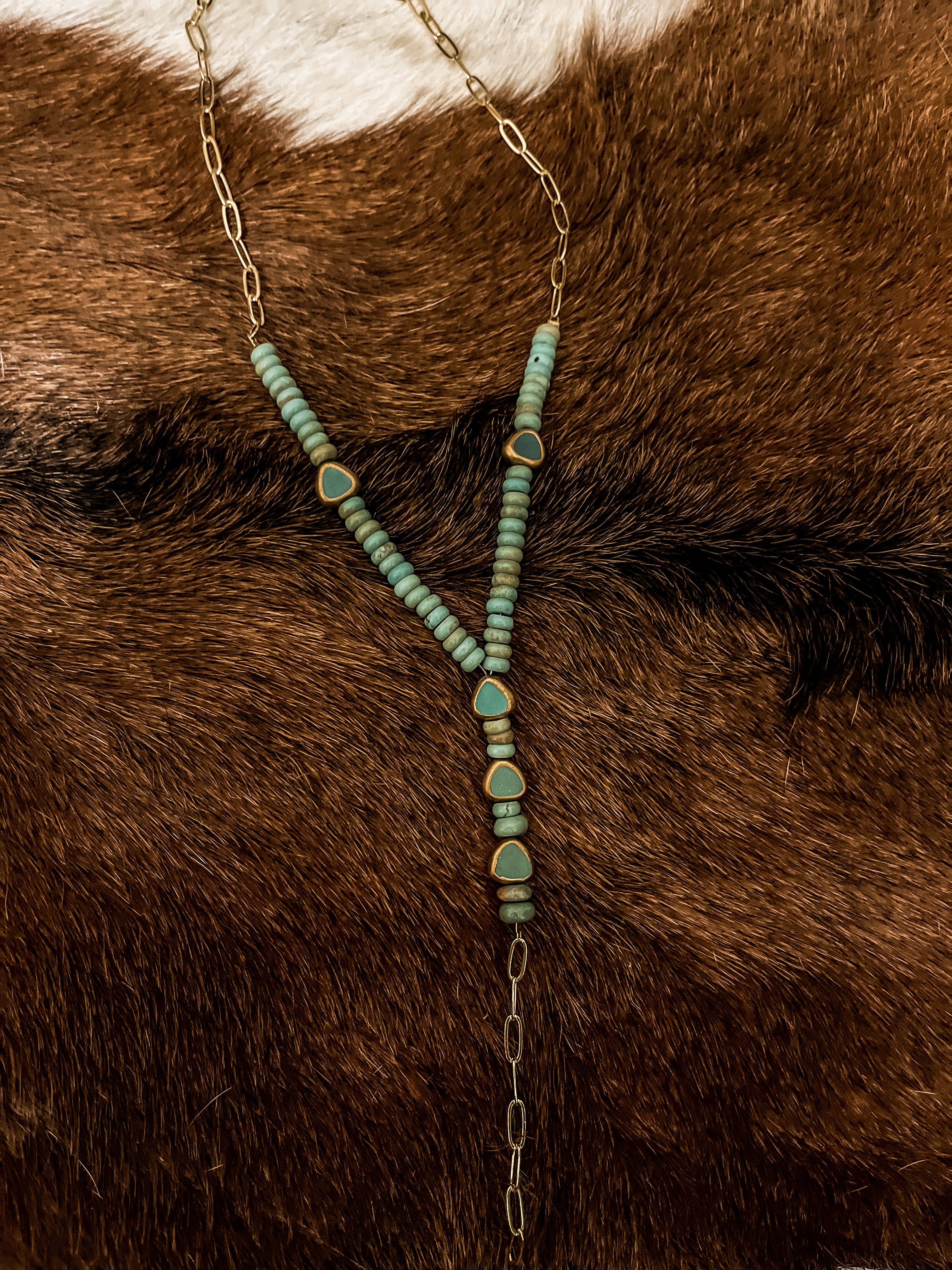 Gypsy woman lariat necklace 20”